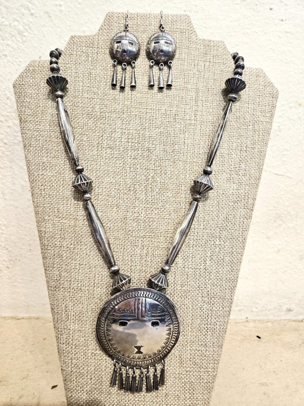 Hopi Sunface Necklace and Earrings set